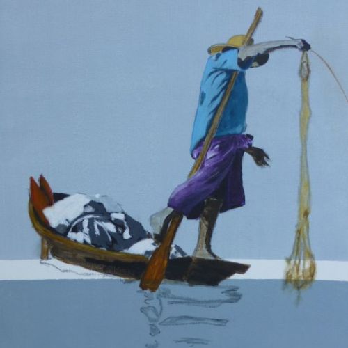 Pécheur debout 65 x 45